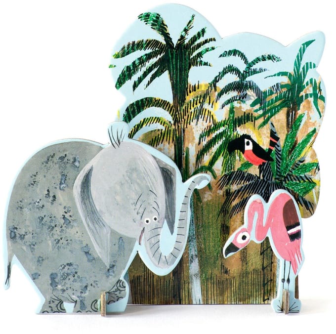 Pop-out kaart Dieren - Jungle olifant