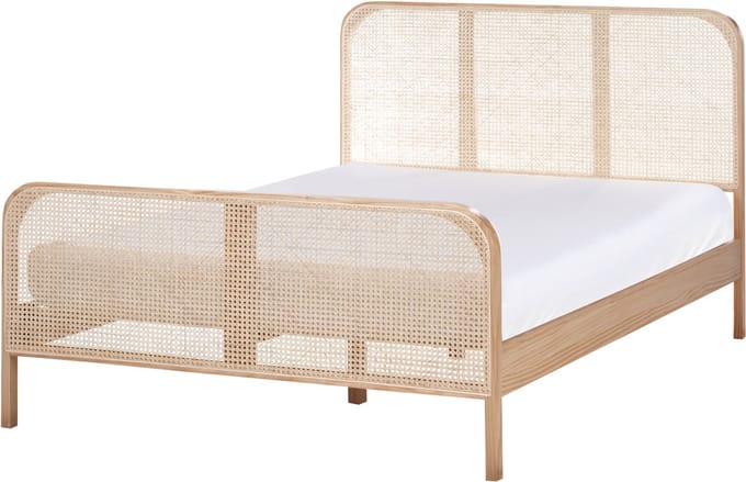GONFARON - Tweepersoonsbed - Lichtbruin - 140 x 200 cm - Dennenhout