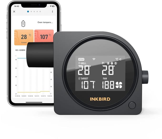 INKBIRD Wi-Fi 5GHz en Bluetooth LCD Barbecue Temperatuurcontroller met 5 Probes Smart Smoker Controller Model 2026