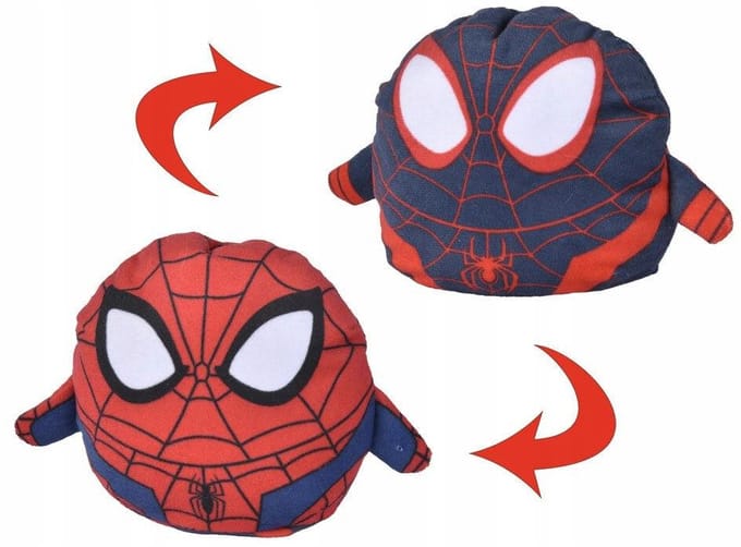 Disney - Spiderman & Miles Omkeerbaar 8cm - Blauw/Rood - Pluche - Knuffel