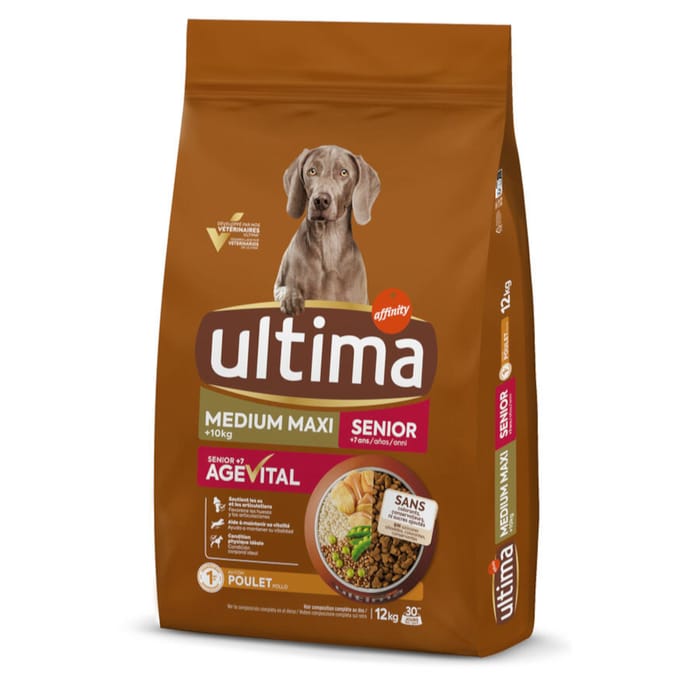12kg Ultima Medium / Maxi Senior Kip Hondenvoer