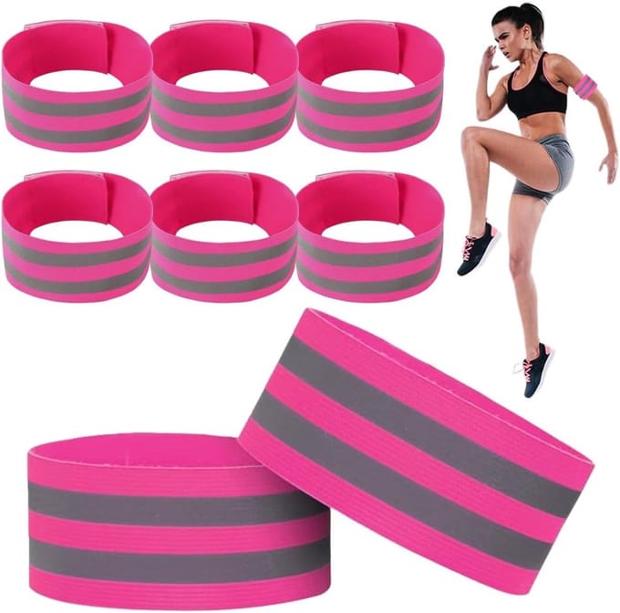 Reflecterende strips en elastische tape voor veiligheid, 4 paar van 35 cm lang, ideaal voor buitengebruik