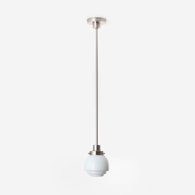 Hanglamp Gispen Vlak 20's Matnikkel - Art Deco Trade