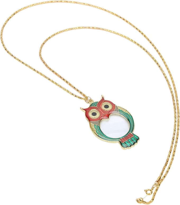 Vergrootglas/Loep aan Uil Ketting - 5x Vergroting