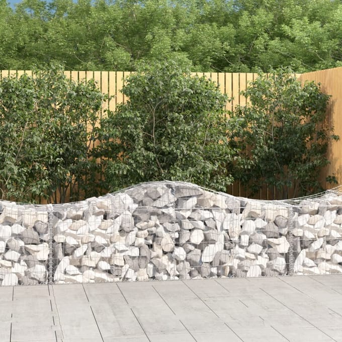 vidaXL - Schanskorven - 10 - st - gewelfd - 200x50x60/80 - cm - gegalvaniseerd - ijzer