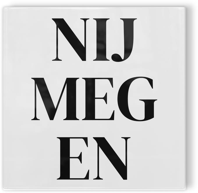 Tegeltje Nijmegen - wit zwart - tegeltje stad - tegeltje met tekst