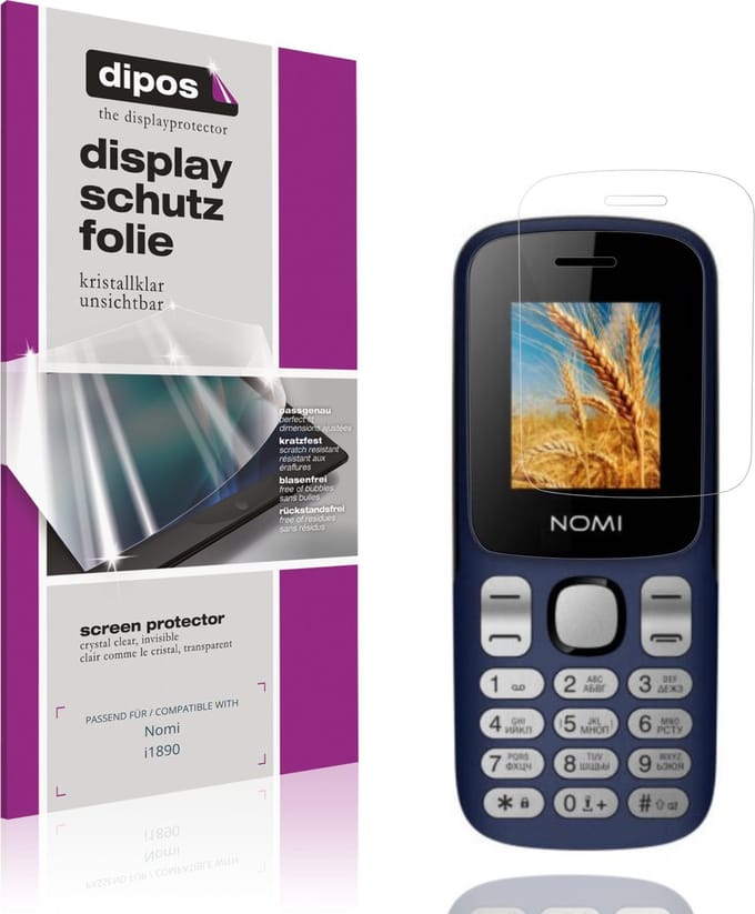 dipos – 4x Beschermfolie geschikt voor Nomi i1890 | Krasbestendige & heldere Screenprotector Ultra-Thin