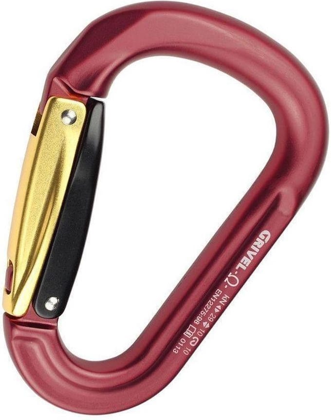 Grivel Mega K6G karabiner Twin Gate geel/rood