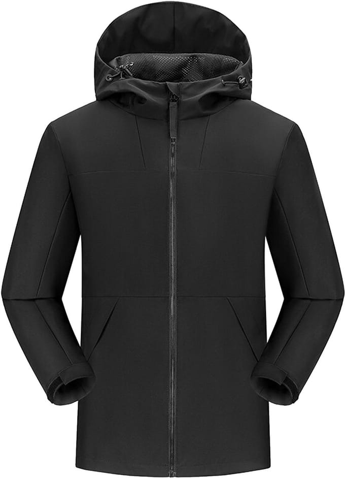 MEETHOO Heren Jas-Zwart-S