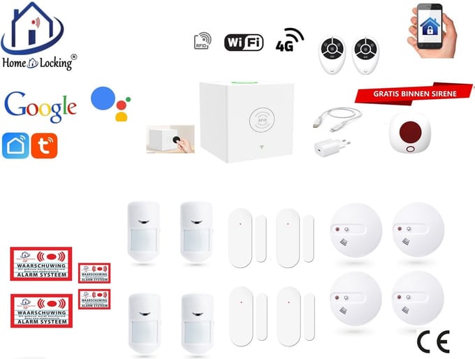 Draadloos beveiligingsbox werkt met wifi en met spraak gestuurde apps. ST01C-17