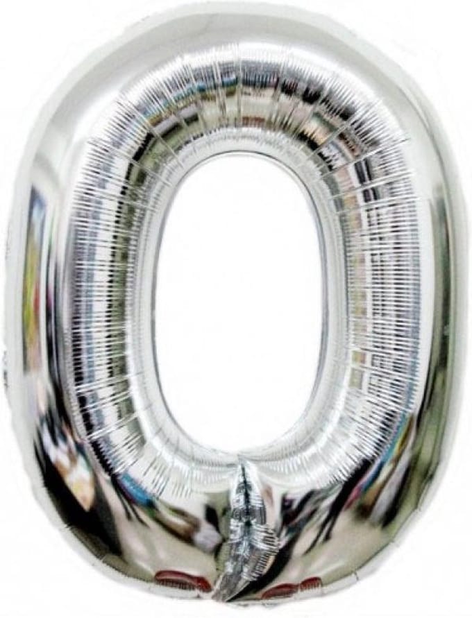 Folie MAXI Cijfer 0 Zilver 40