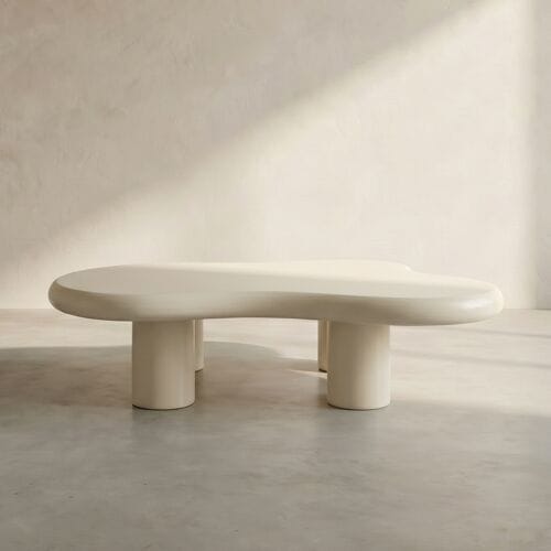 LUMZ Organische salontafel creme wit 117x90cm