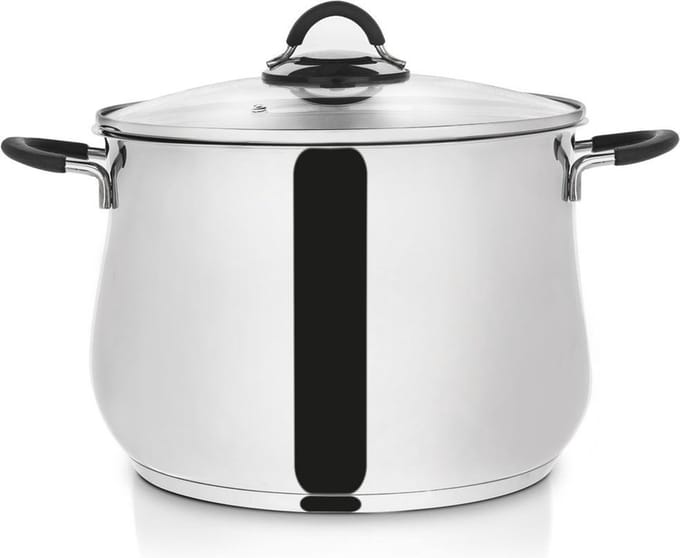 Kookpan Edelstaal met Glazen Deksel DALIE 26 cm, 10,6 l - Kookpot - Soeppan