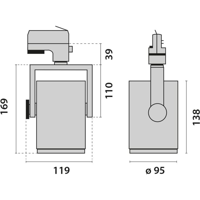Performance in Lighting 3-fase-railspot AS425 LED medium wit uw