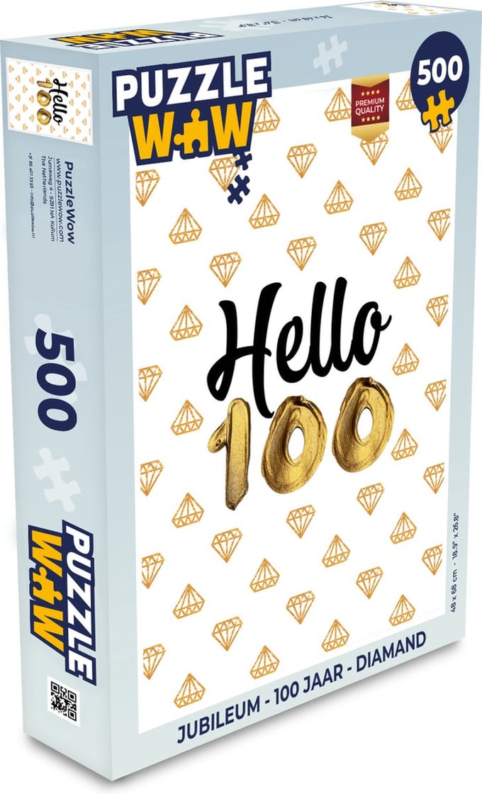 Puzzel Jubileum - 100 Jaar - Diamand - Legpuzzel - Puzzel 500 stukjes