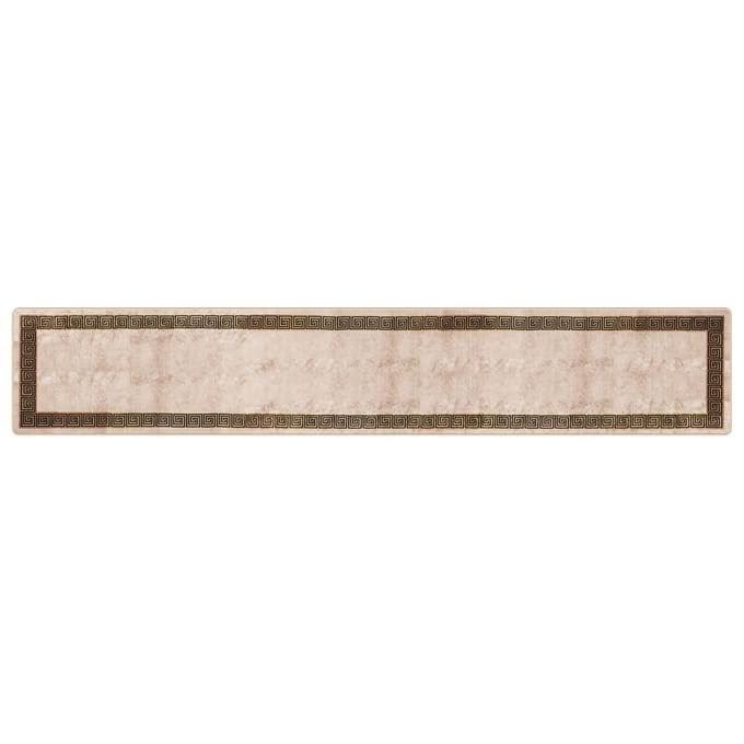 vidaXL - Tapijt - Runner - MARSA - Beige - en - Zwart - 80 - x - 450 - cm - Polyester - en - PVC