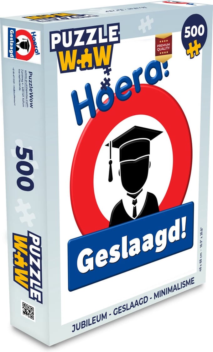 Puzzel Jubileum - Geslaagd - Minimalisme - Legpuzzel - Puzzel 500 stukjes