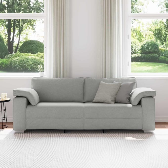 vidaXL - 3-Zits - Sofa - Wolkgrijs - 220 - cm - Stof