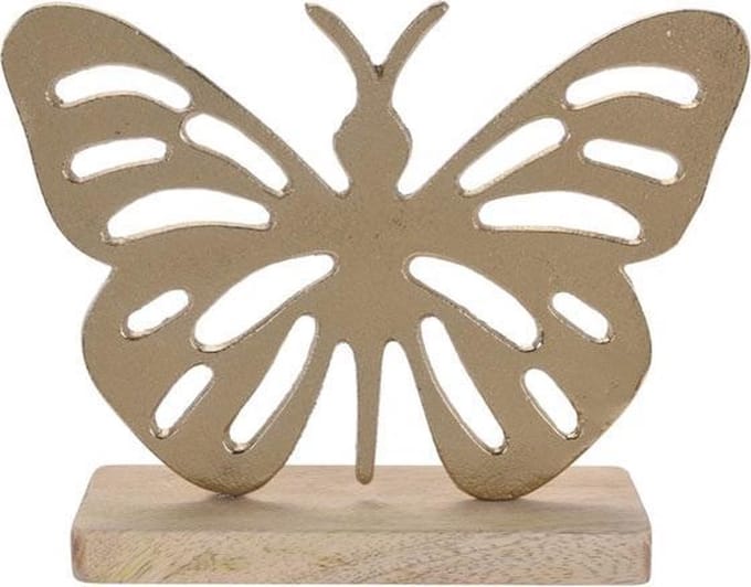 Vlinder alu goud 32x24x40 cm