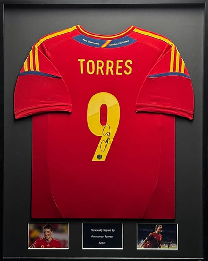 Fernando Torres Spanje 11/12 ingelijst thuis shirt