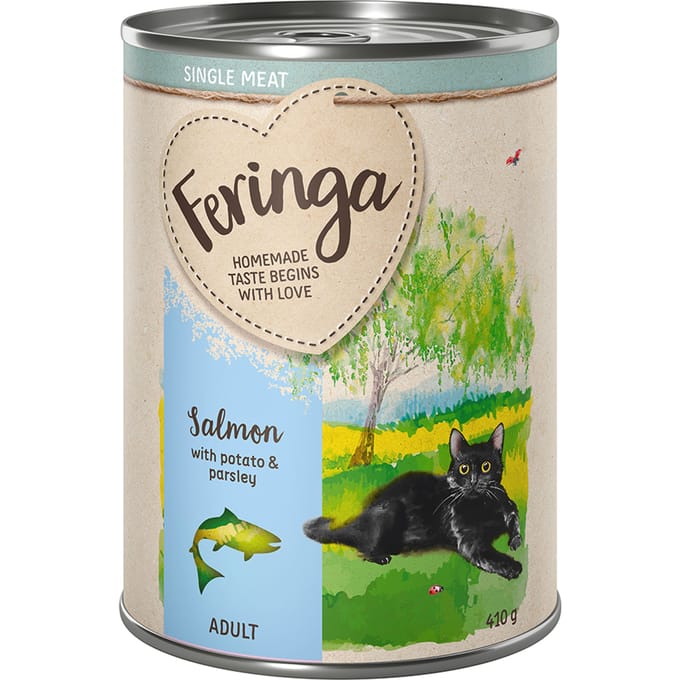 6x410g Single Meat Zalm met Aardappel & Peterselie Feringa Kattenvoer