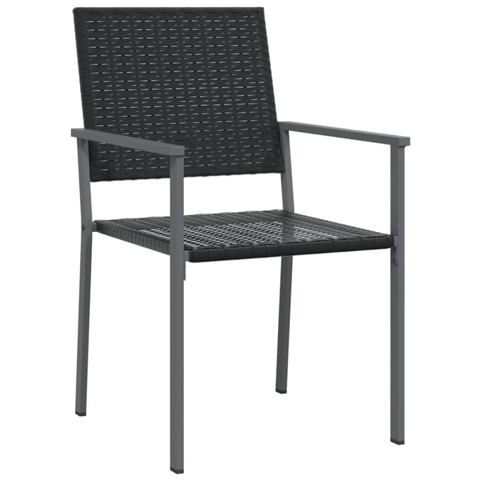 vidaXL - Tuinstoelen - 2 - st - 54x62,5x89 - cm - poly - rattan - zwart