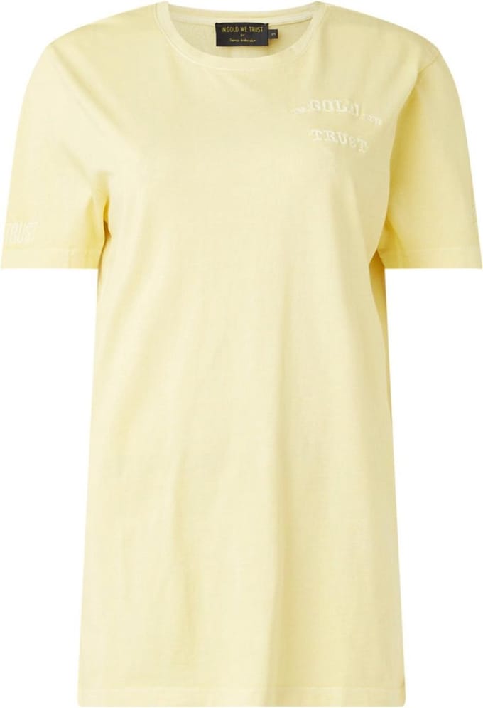 In Gold We Trust The Pusha T-shirt met logoprint - Geel - Maat S