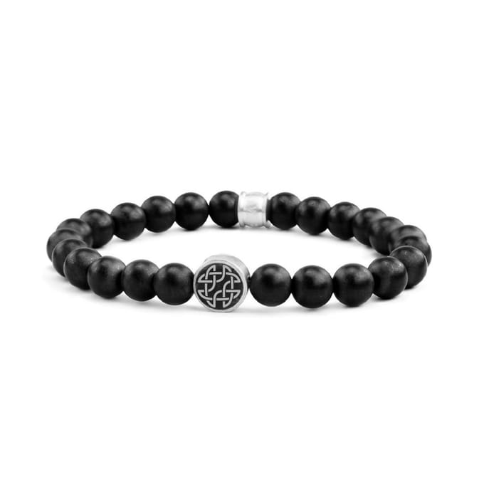 Frank 1967 7FB-0472 Armand Heren - Agaat - 8mm - beads - Element - 12,5mm - 20cm - Staalkleurig