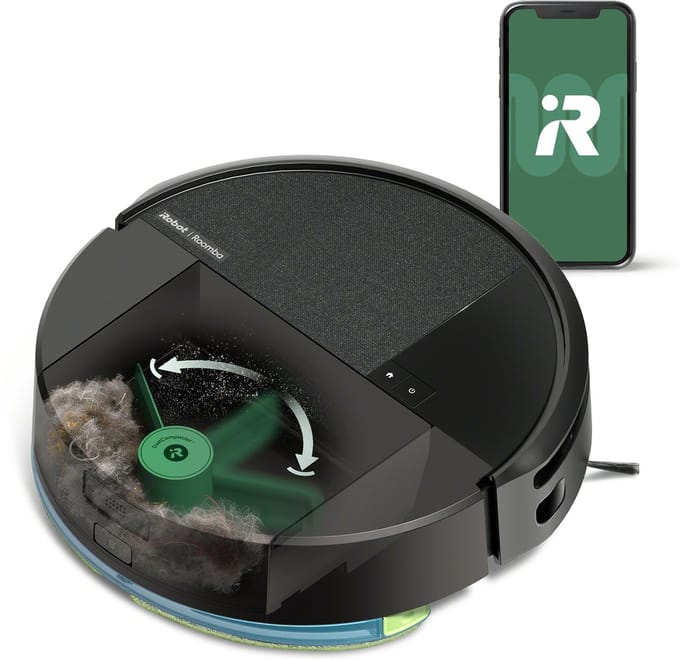 iRobot Roomba® 205 DustCompactor Combo - Robotstofzuiger met Dweilfunctie - Zwart - L1210