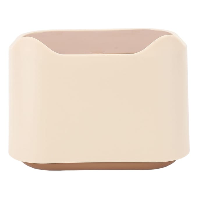 Prullenbak voor kattenbakvulling met deksel van het drukknooptype, gesloten ontwerp, compacte multifunctionele prullenbak voor kattenafval beige