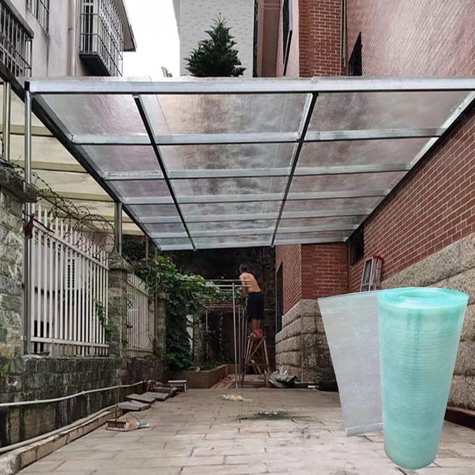 Luifeldak Polycarbonaat - Regenbescherming Dakplaat - Terras Overkapping - Waterdicht UV Bestendig - 0.6x10m - Transparant