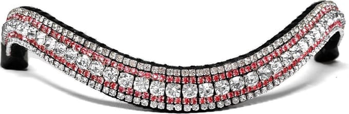 Frontriem Crystal & Pink/Shet