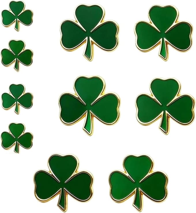 Set van 10 Creatieve Clover Leaf Speldjes, Decoratieve Geschenken in Plantvorm voor Modeaccessoires