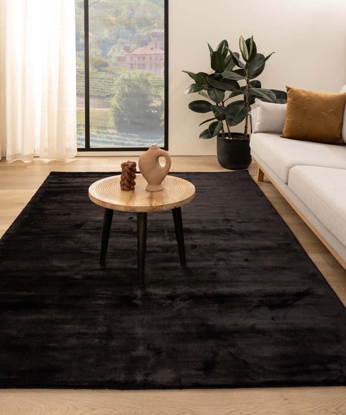 Viscose vloerkleed - Pearl zwart 300x400