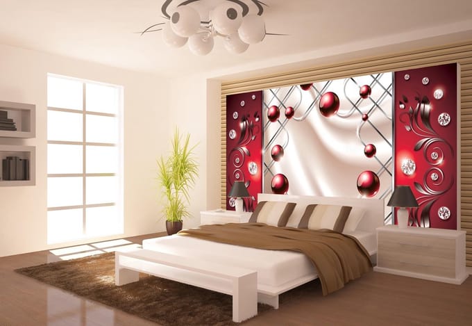 Red Diamond Abstract Modern Photo Wallcovering