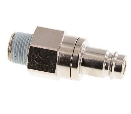 Vernikkeld Messing DN 10 Luchtkoppeling Insteeknippel R 3/8 inch Buitendraad Double Shut-Off - CLP10-M-BN-SV-038