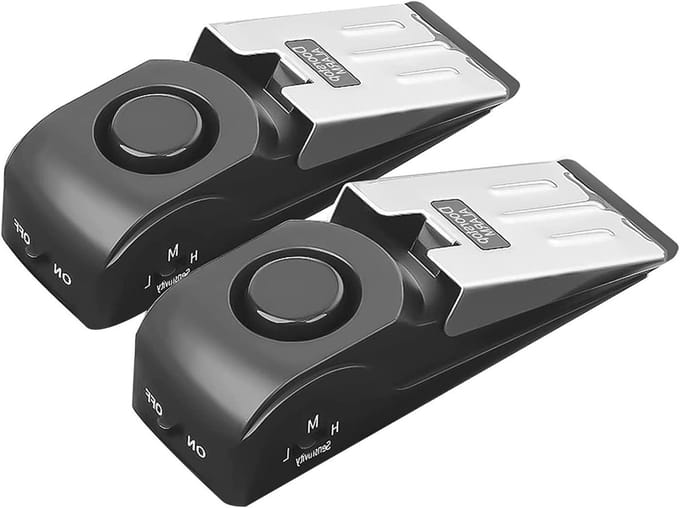 Deurstop Alarm - Deur Beveiliger - Extra Veiligheid - Instelbare Gevoeligheid - 14cm Lengte - Zwart