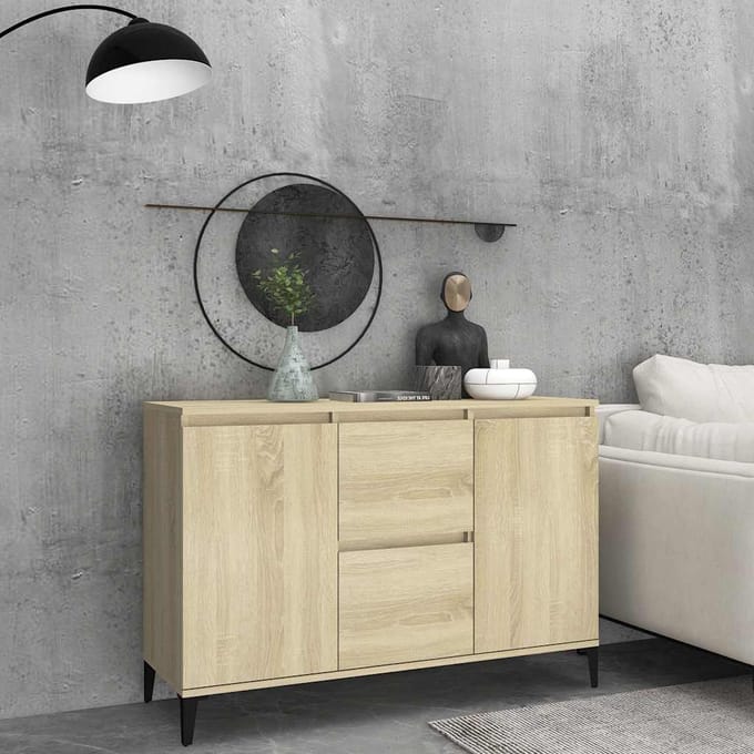 vidaXL - Dressoir - 102x35x70 - cm - bewerkt - hout - sonoma - eikenkleurig