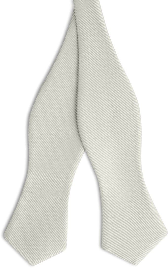 Lichtgrijze Zelfbinder Grosgrain Vlinderdas met Ruitvormige Punt