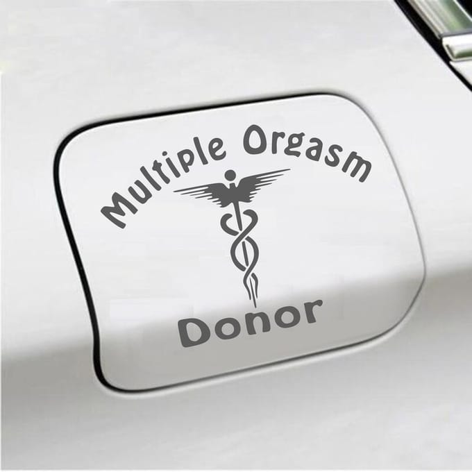 Bumpersticker - Multiple Orgasm Donor - 11,1 X 14,8 - Antraciet