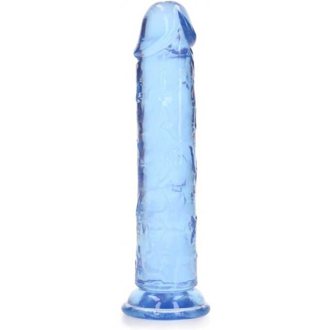 RealRock by Shots Rechtdoor Realistische Dildo met Zuignap - 7'' / 18 - Blauw - 18 cm