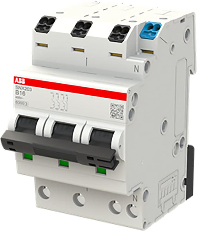 ABB SNX203-B16 3-Pool+N Aardlekautomaat 16A B-Curve - 2CSS256301R0165 - E3ZUH