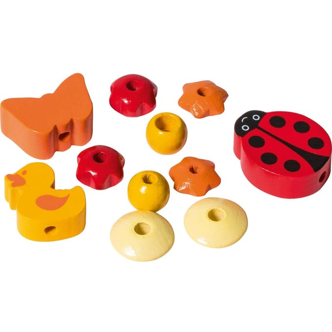 Speenketting houten kralen "Lieveheersbeestje"