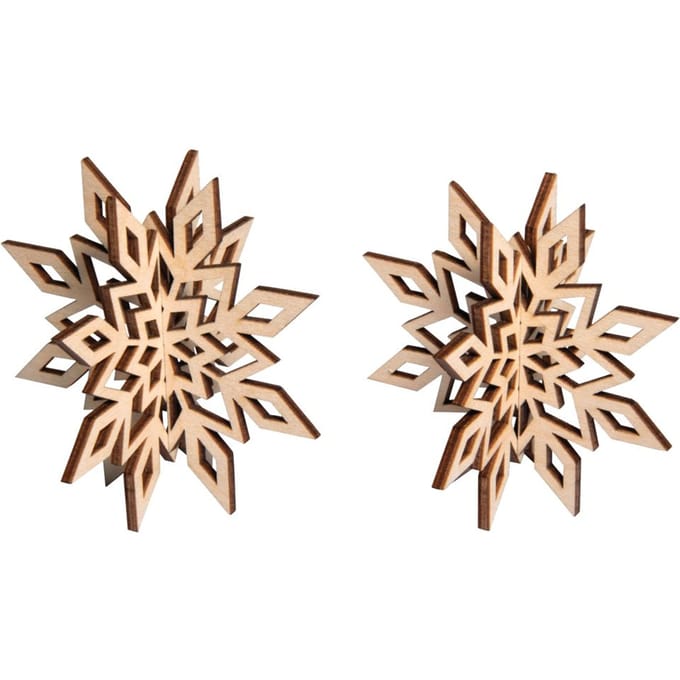3D Houten decoratieve hanger "Sneeuwvlokken" om te plakken