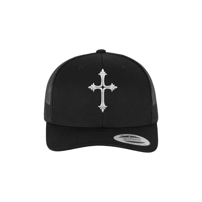 Mister Tee - Goth Cross Trucker Cap Snapback Pet - Zwart
