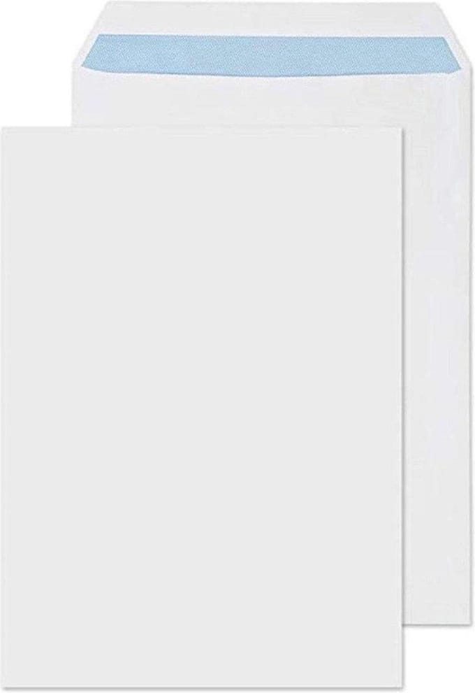 A4 Enveloppen – Hoge Kwaliteit – Met Plakstrip – 229 x 324 mm – Wit – 50 Stuks