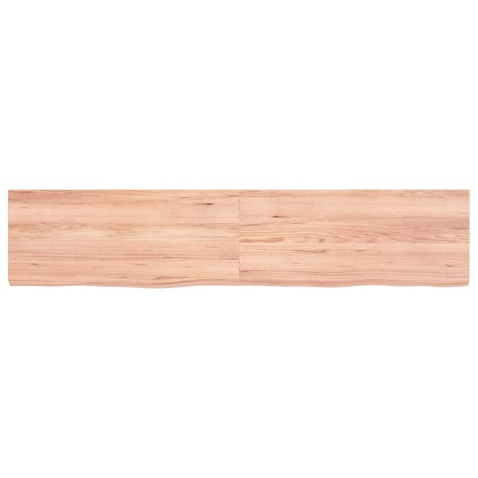 vidaXL - Wandschap - 140x30x(2-4)cm - behandeld - massief - eikenhout - lichtbruin