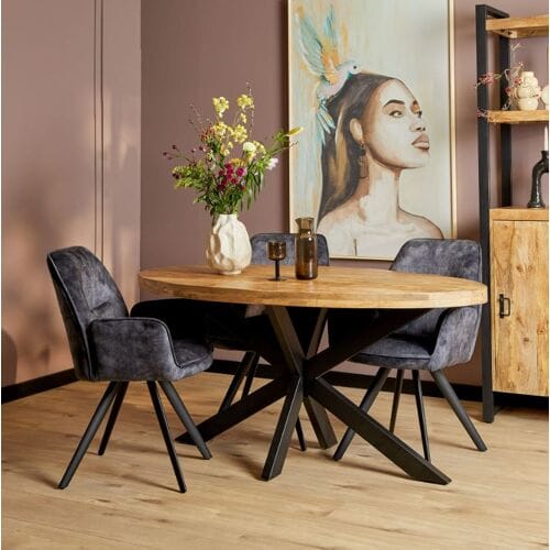 StarFurn Eettafel Denver - Ovaal Naturel Hout - 160x90x76cm