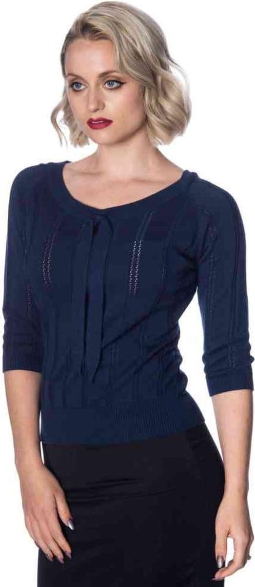 Dancing Days - BELLE BOW PIONTELLE Longsleeve top - L - Blauw