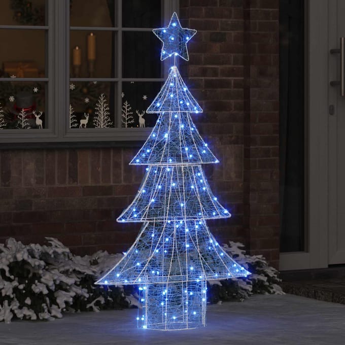 vidaXL Kerstboom 160 LED's Blauw 150 cm Acryl